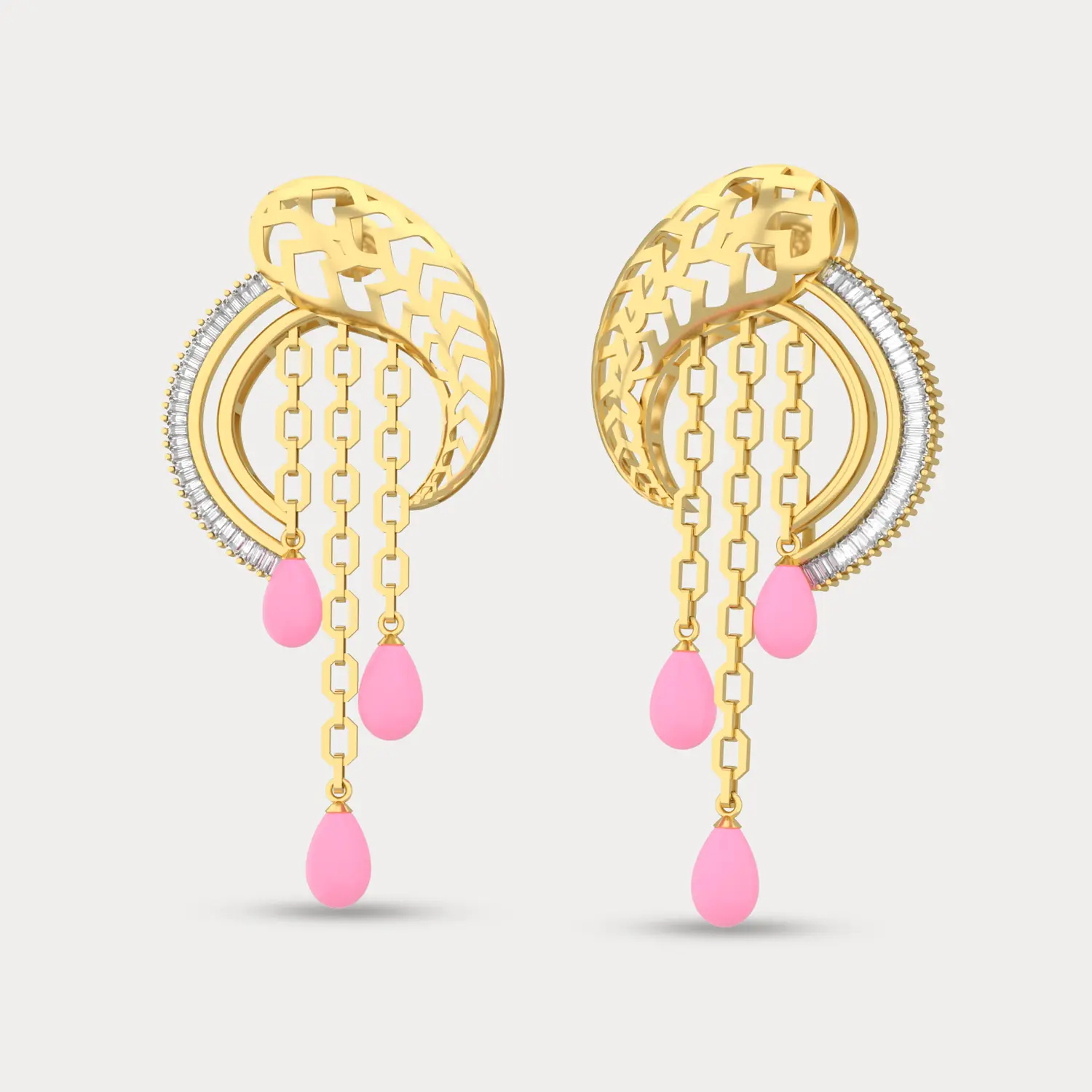 Meshed Diamond Earring