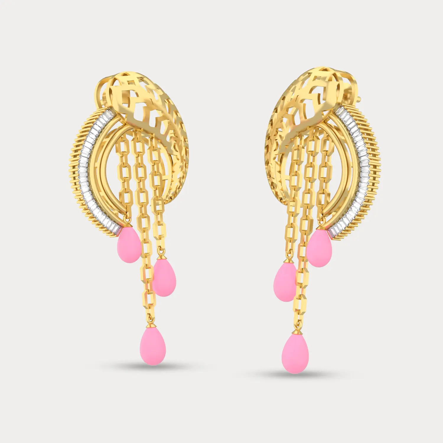 Meshed Diamond Earring, alternate view