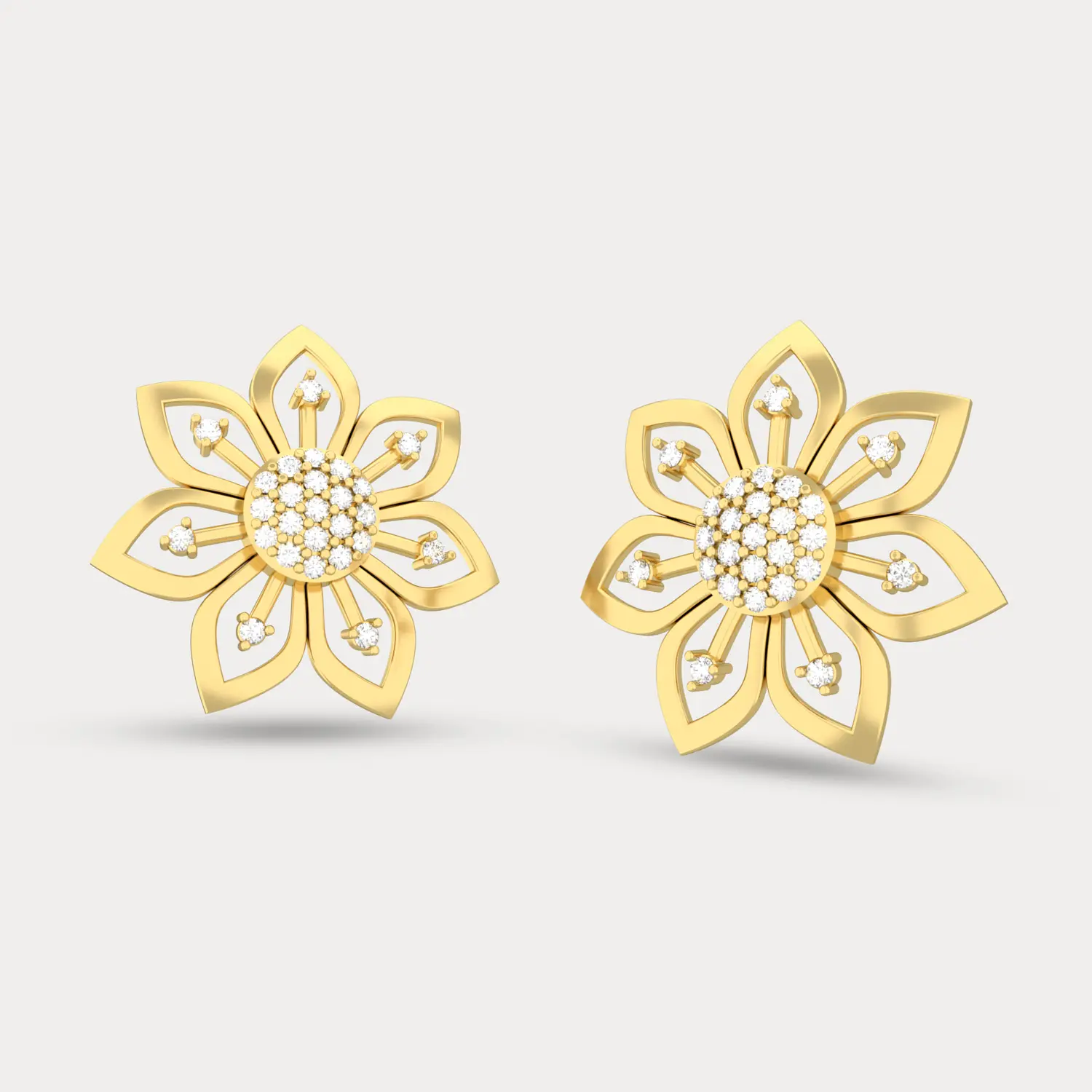Gliterring Petal Stud Earring