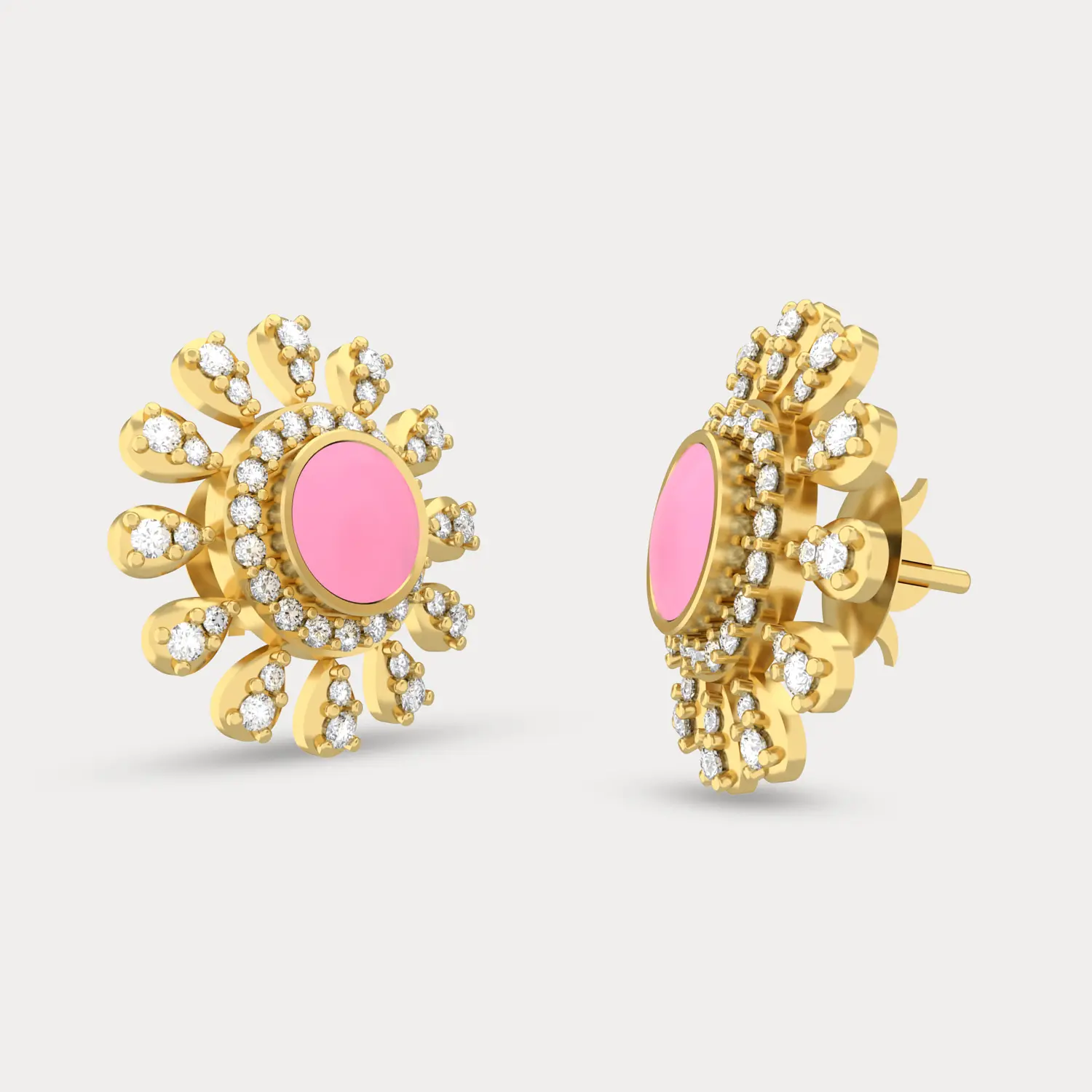 Ornate Floral Stud Earring, alternate view