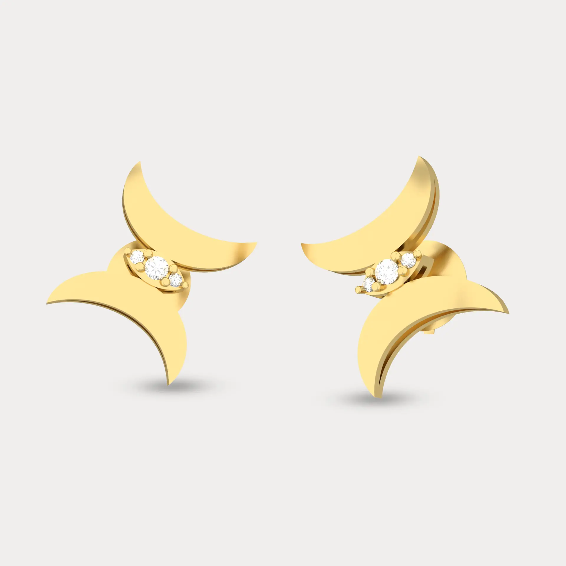 Moon Diamond Earring