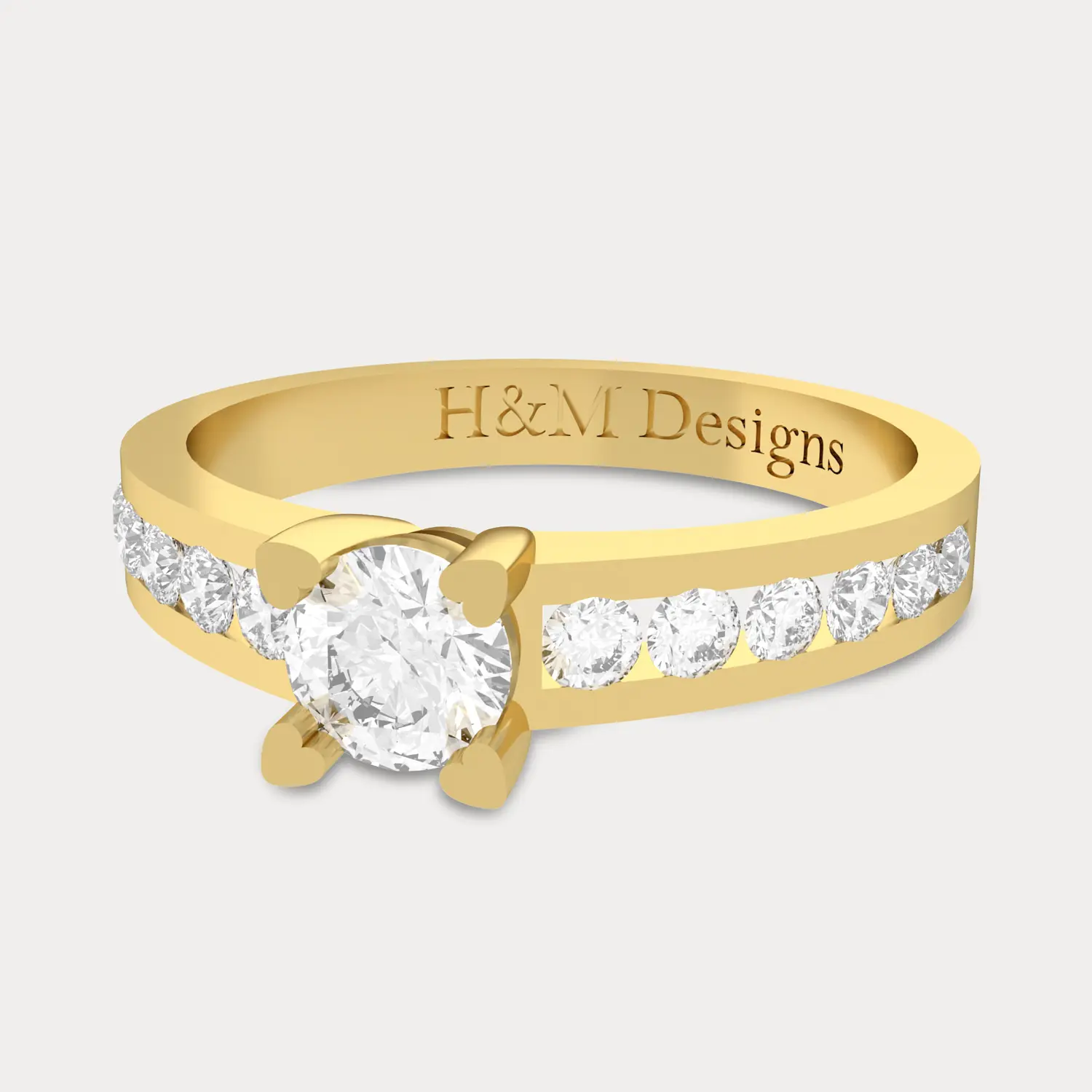 Glitter Diamond Solitaire  Ring