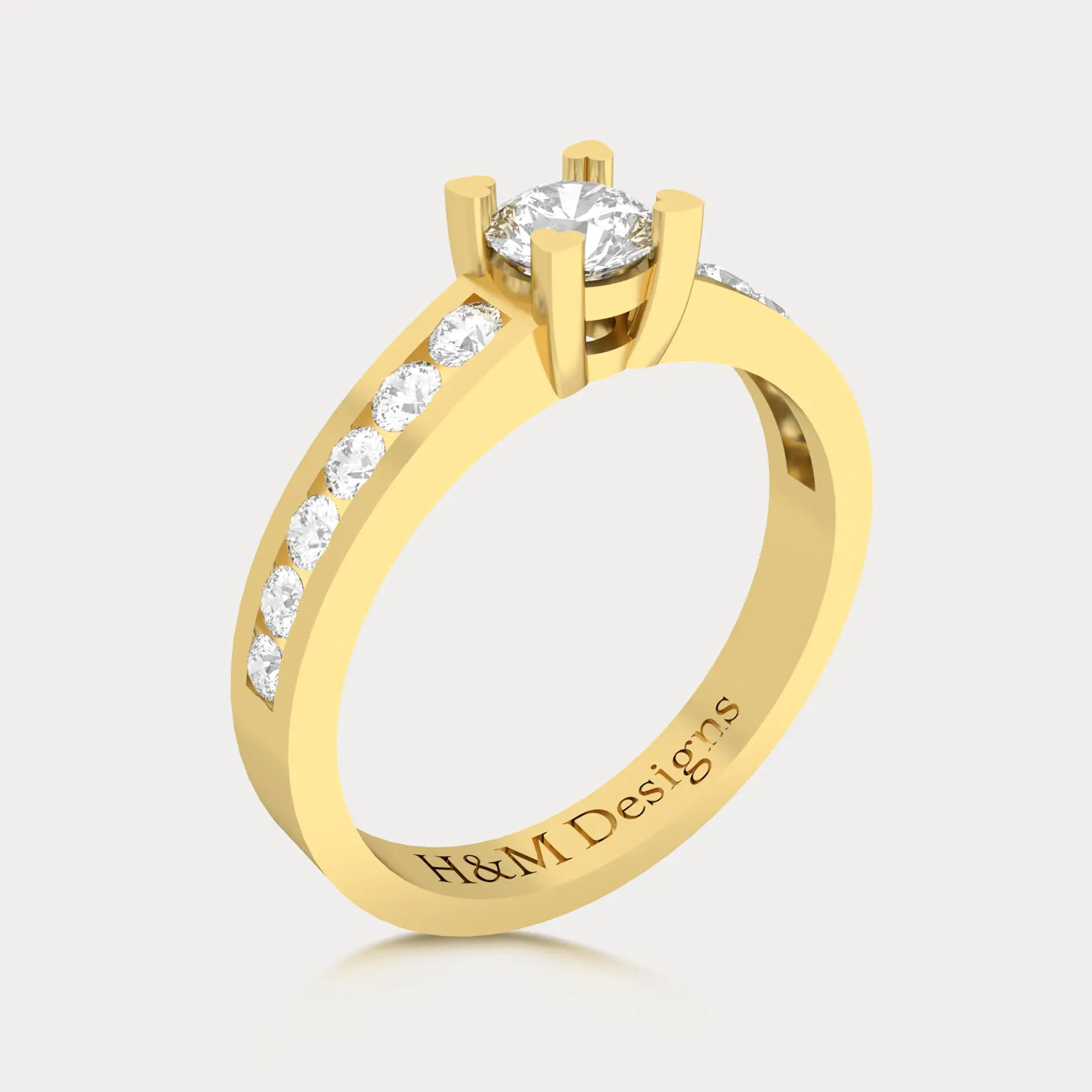 Glitter Diamond Solitaire  Ring, alternate view