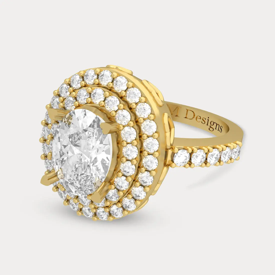 White Oval Accent Ring