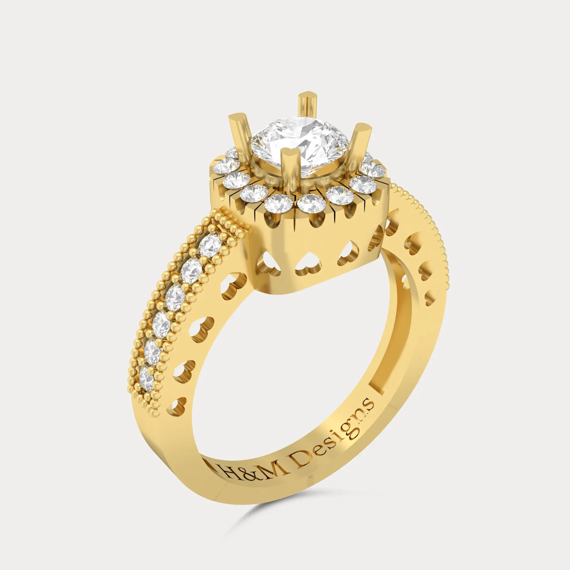 Round Diamond Engagement Ring, alternate view