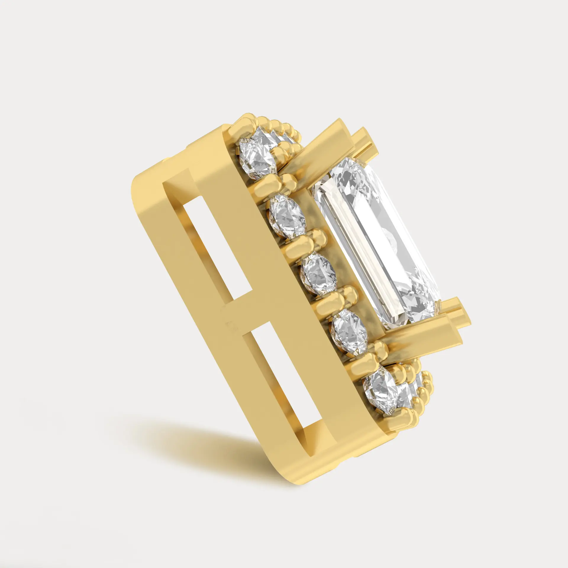 Halo Square Earring, alternate view