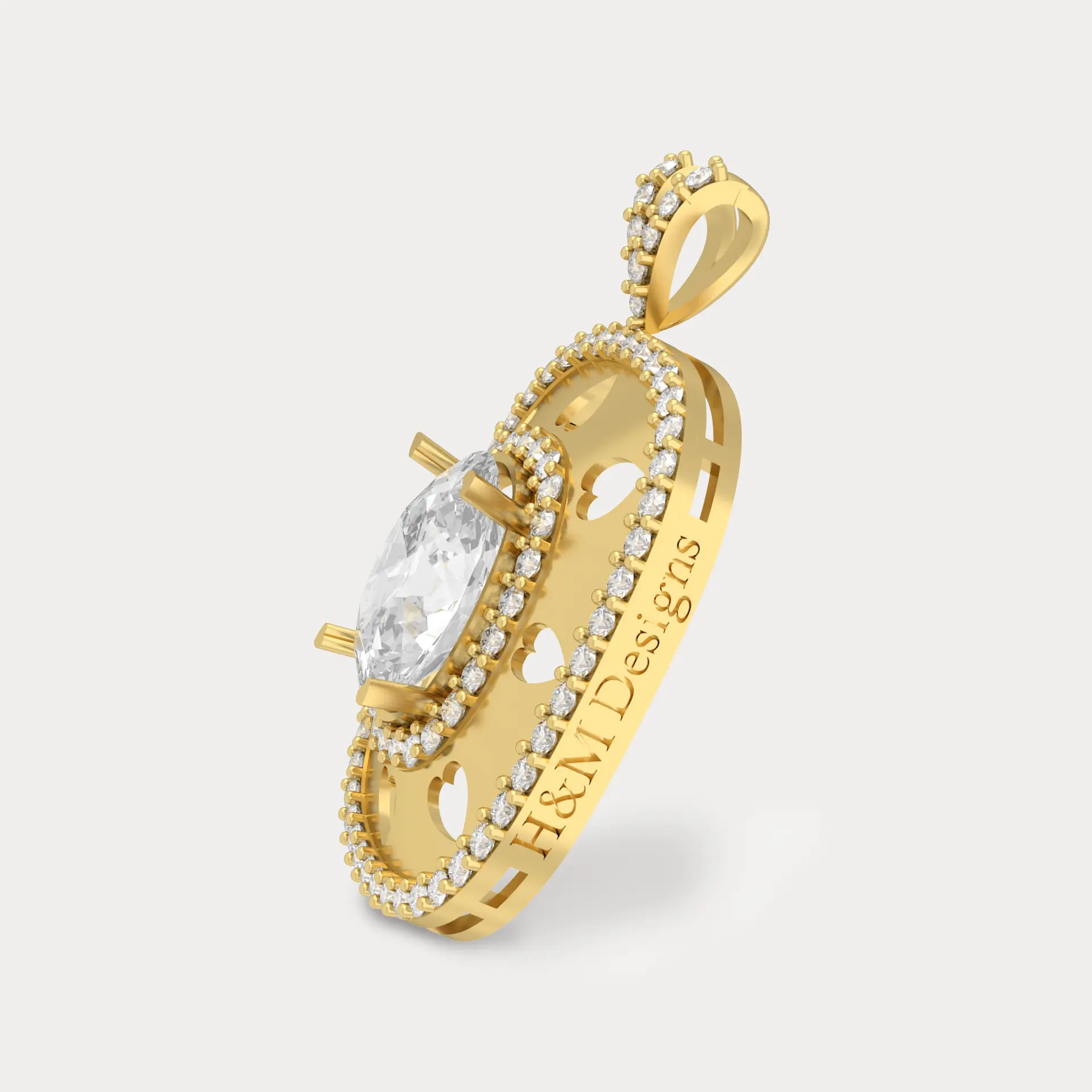 White Sapphire Pendant, alternate view