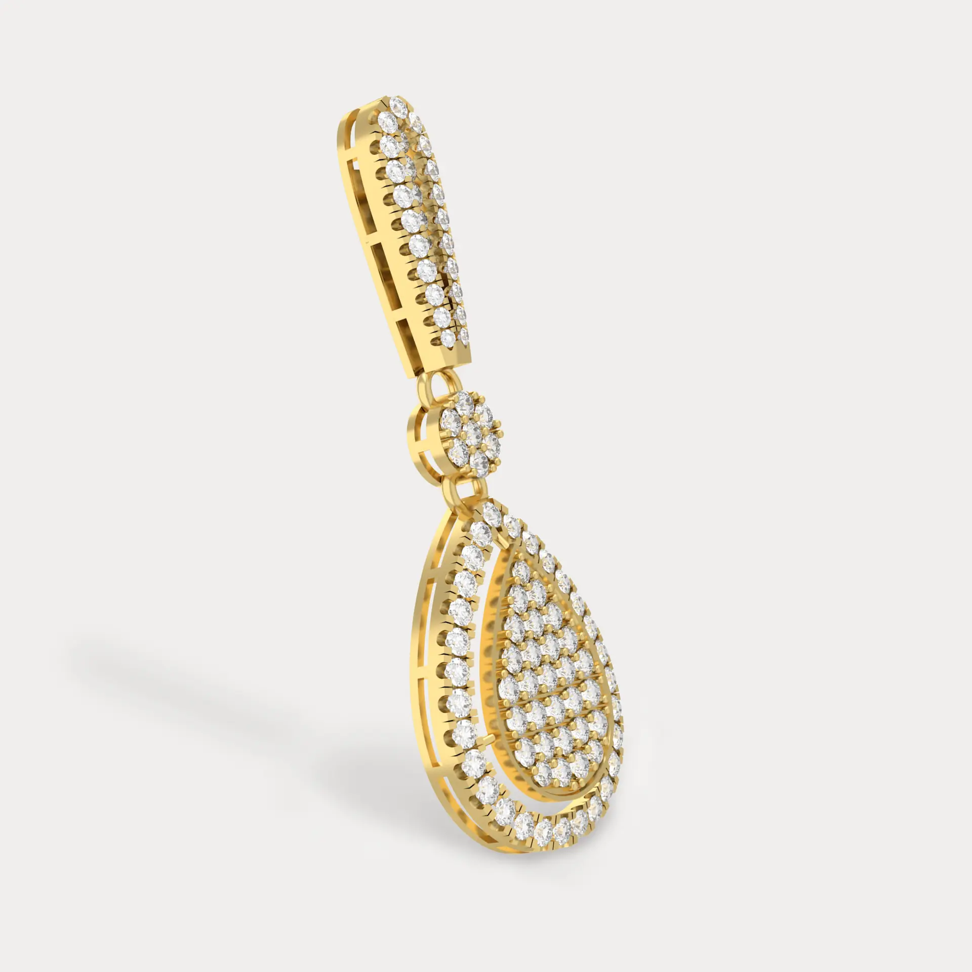 Drop Dangler Diamond  Earring, alternate view