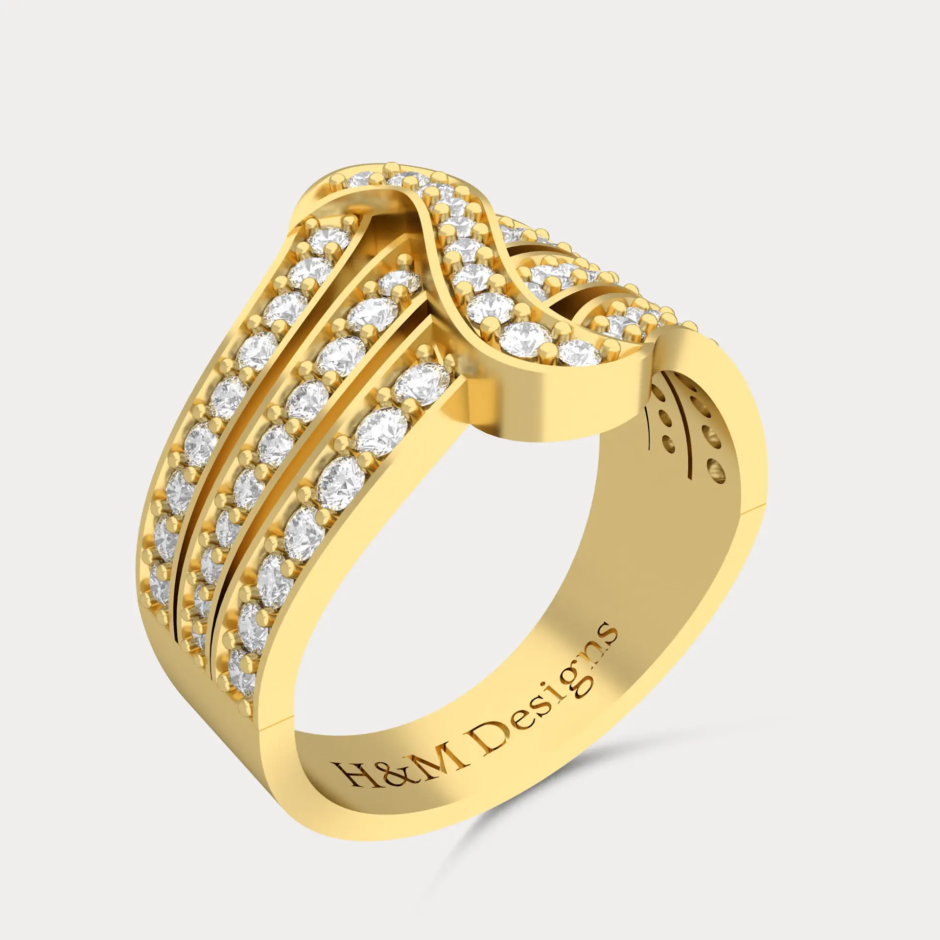 Diamond Wave Ring, alternate view