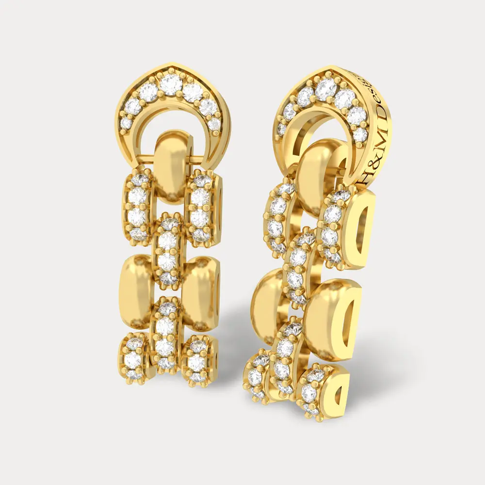 Elegante Long Diamond Earring