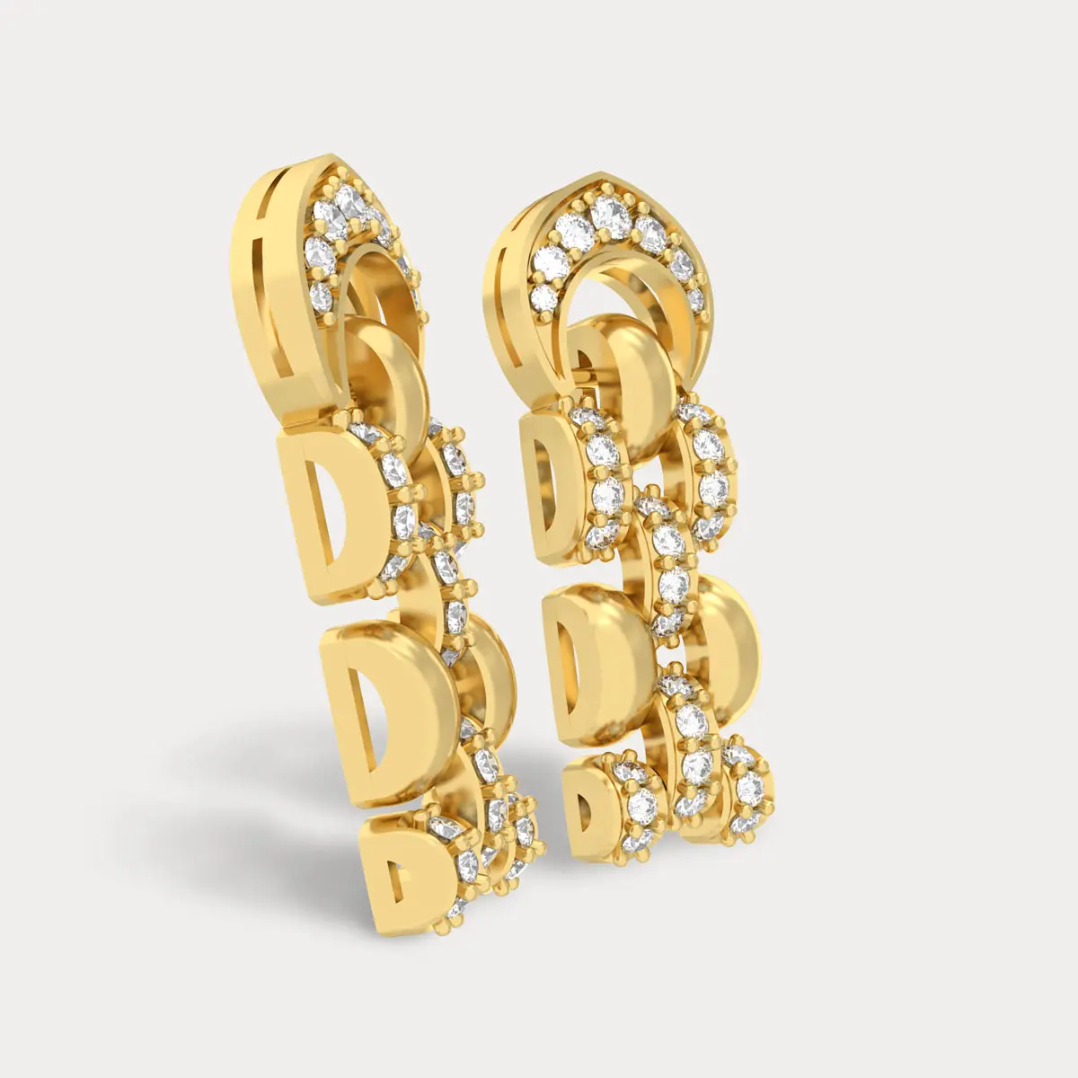 Elegante Long Diamond Earring, alternate view