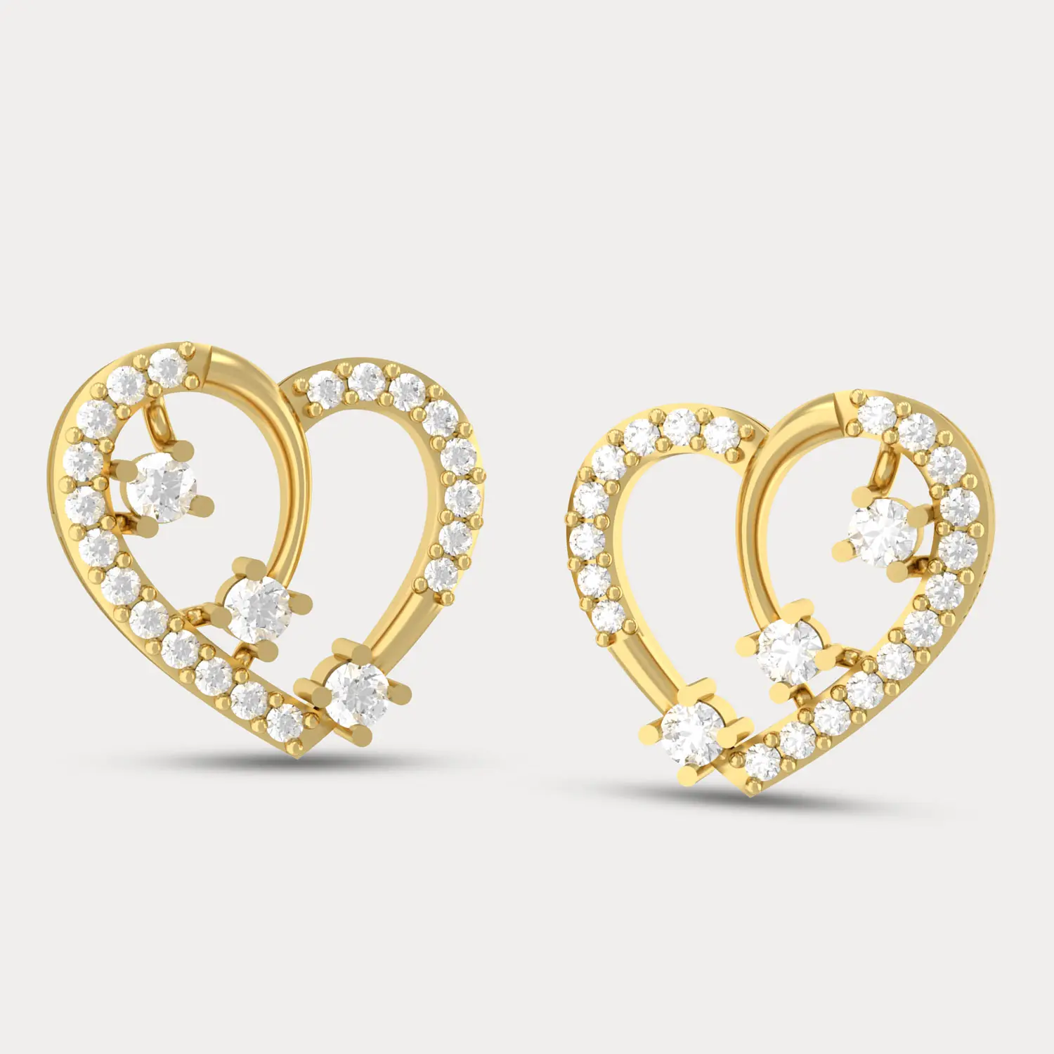 Dainty Heart Diamond Earring