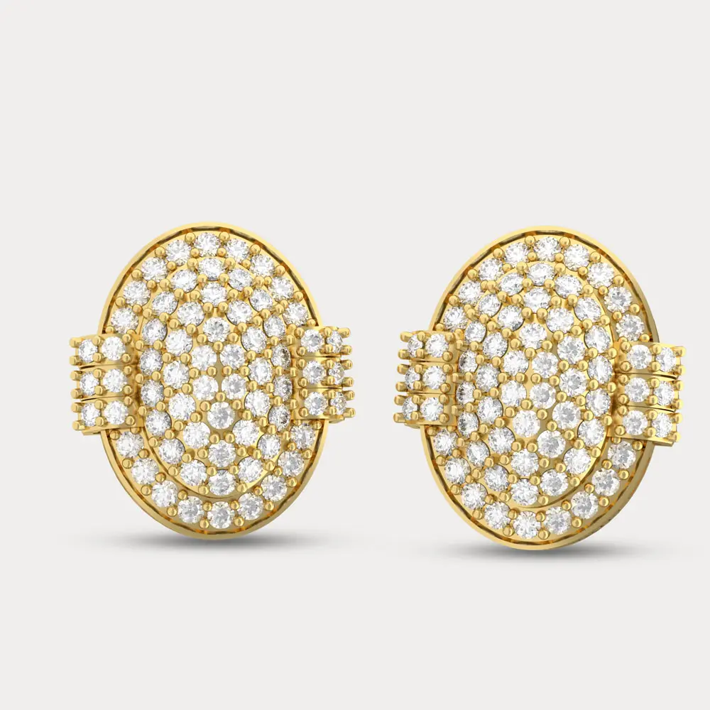 Stardust Oval Stud Earring