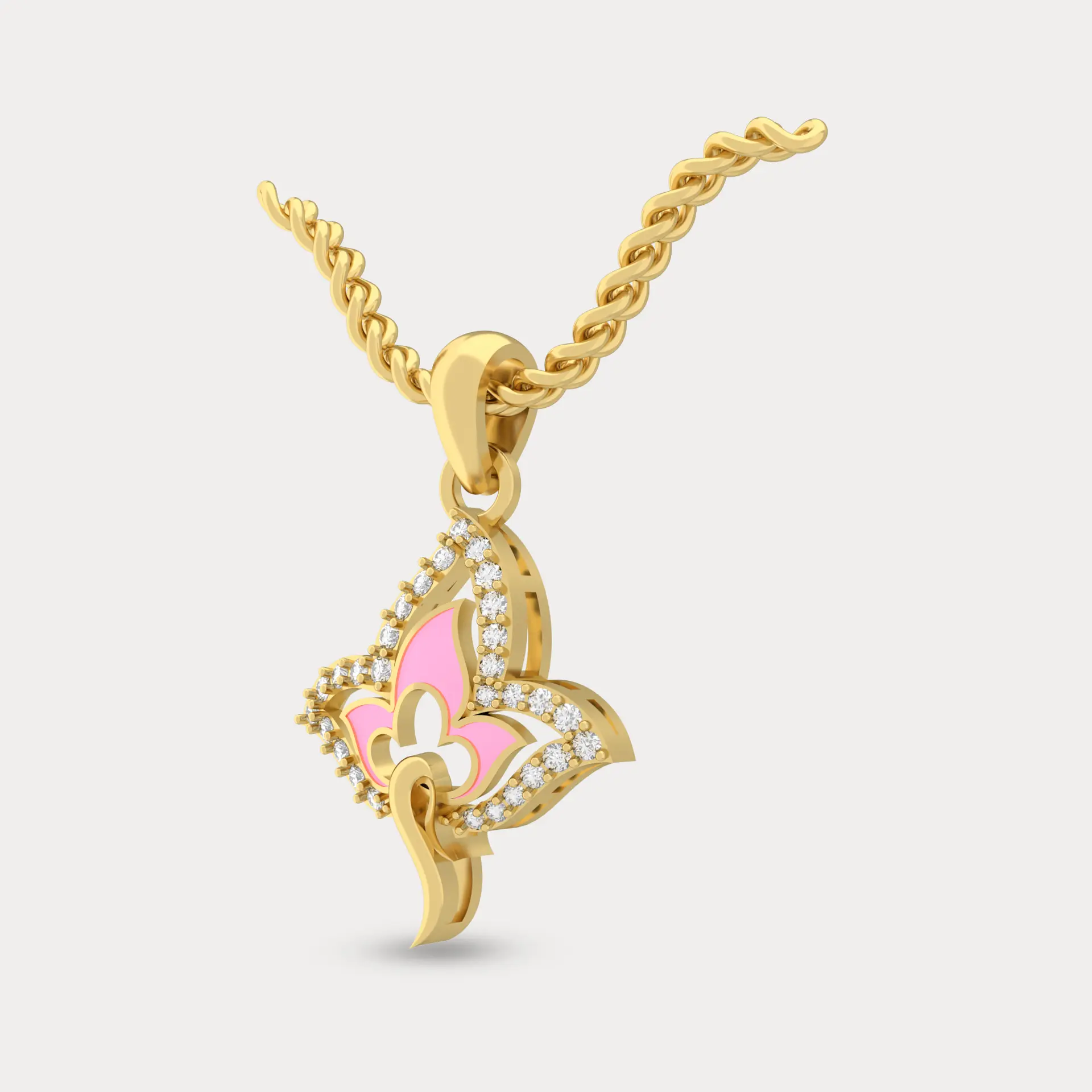 Petal Cascade Diamond Pendant, alternate view