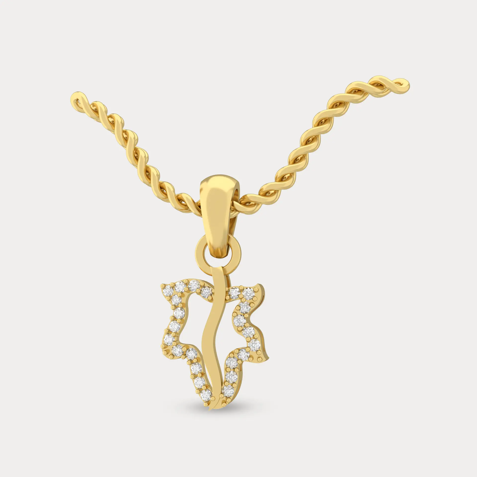 Gilded Leaf Diamond Pendant