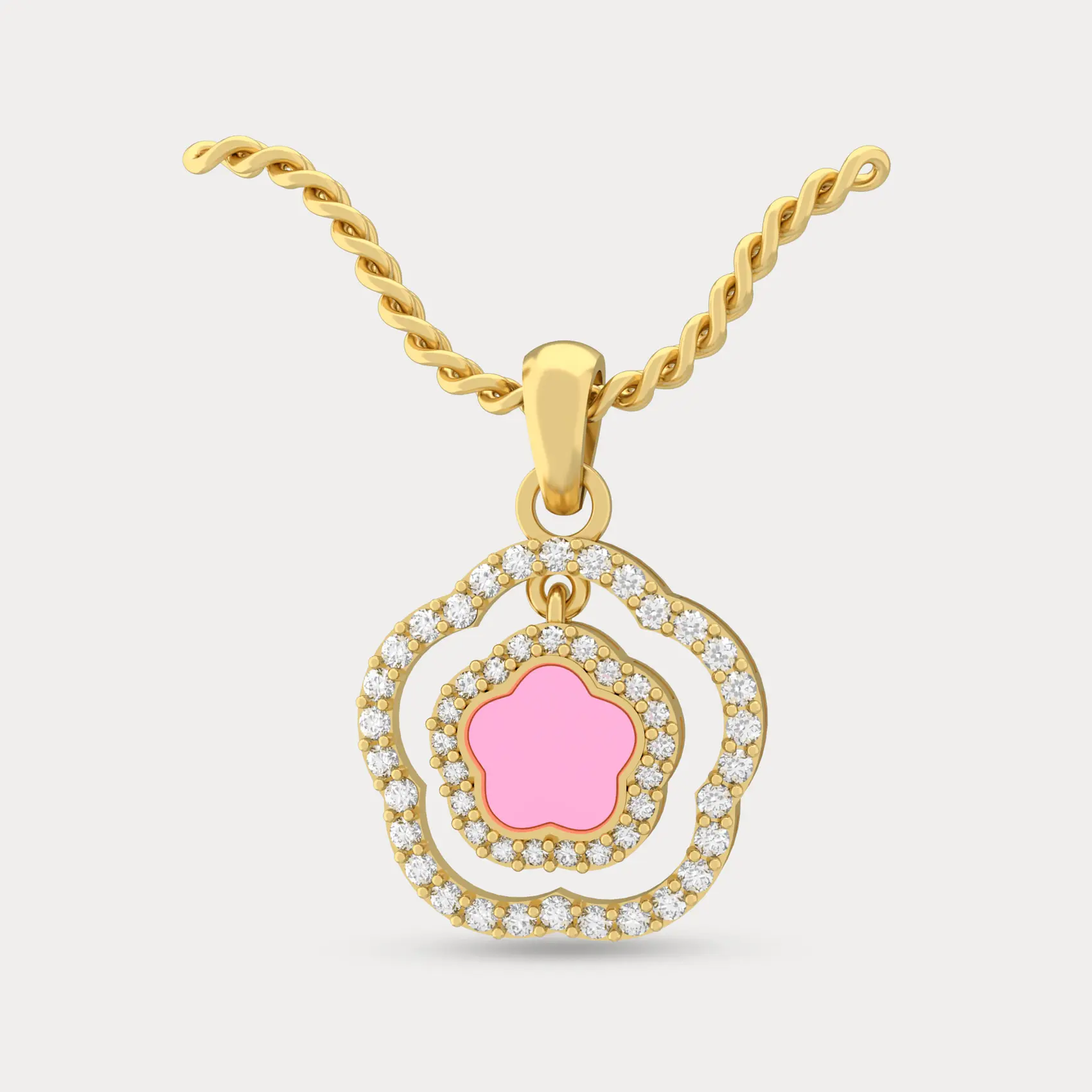 Dangling Floral Diamond Pendant