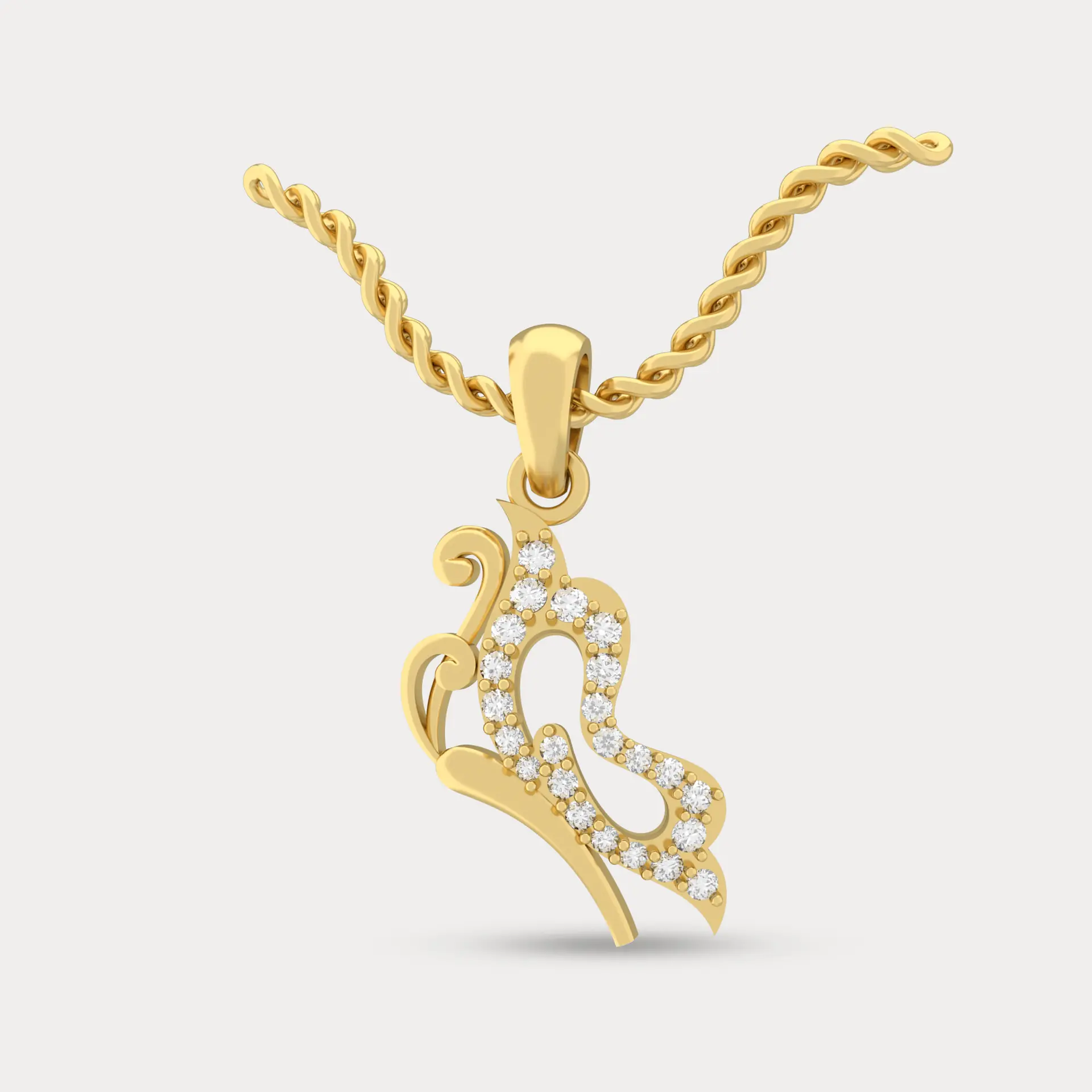 Butterfly Studded Pendant