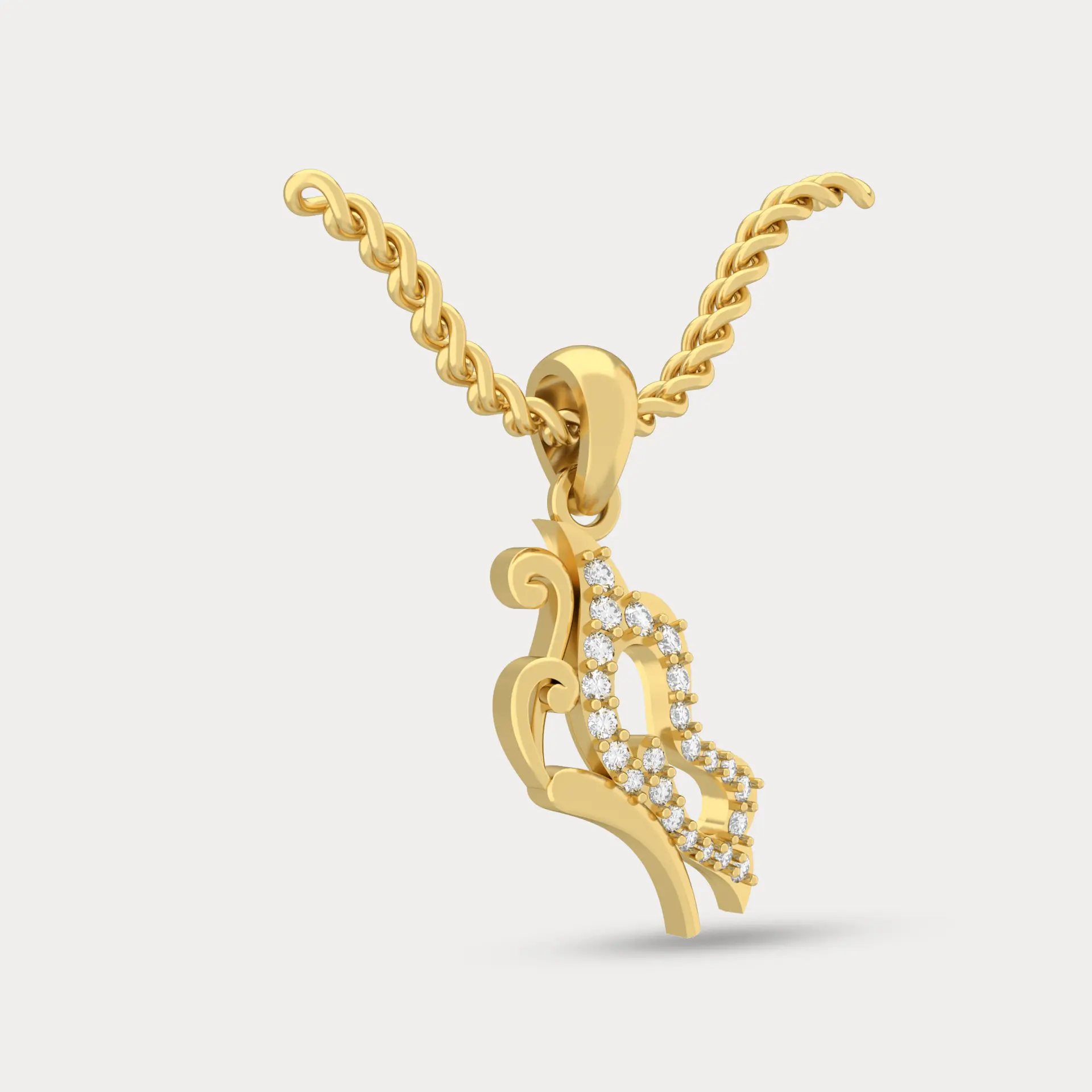 Butterfly Studded Pendant, alternate view