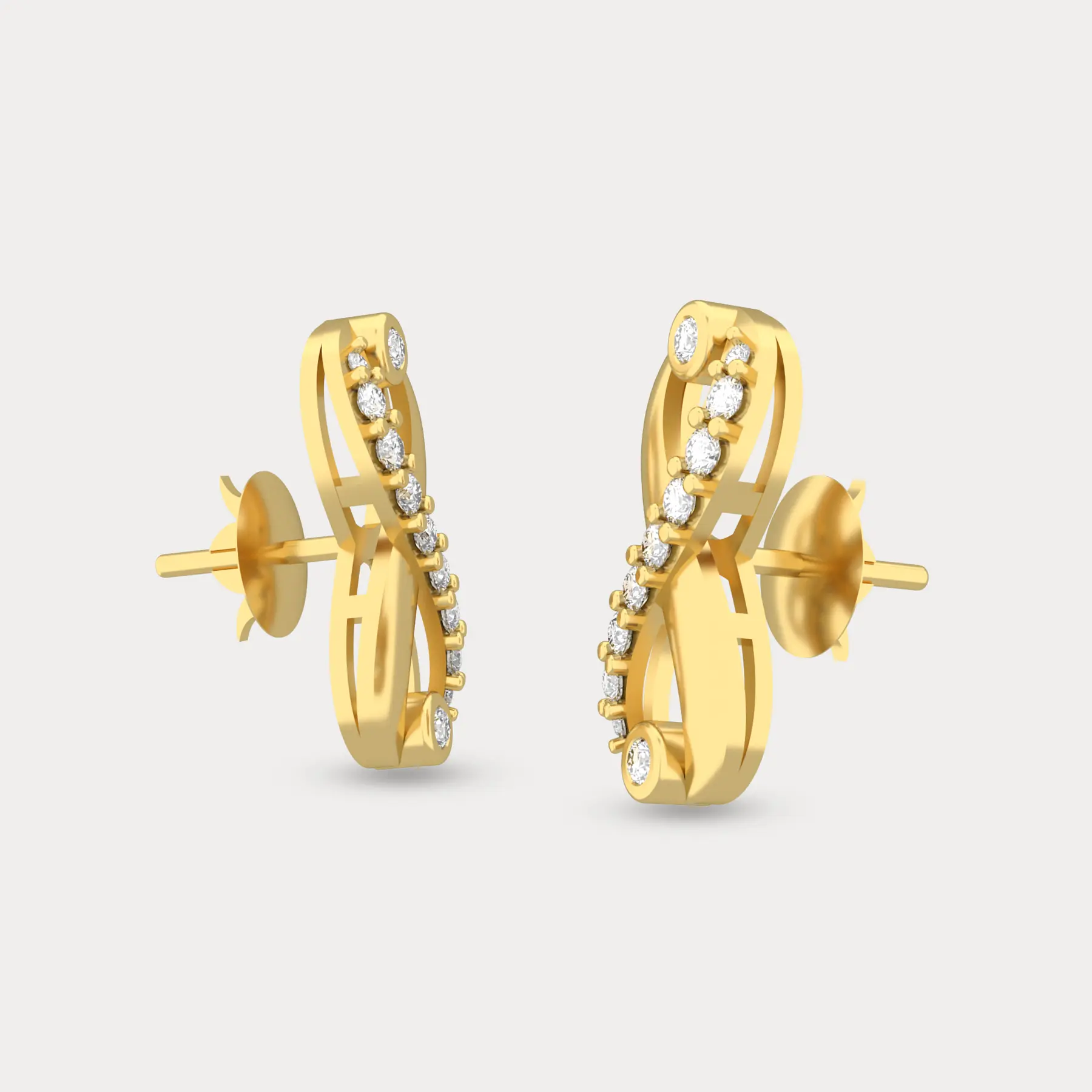 Fancy Infinity Stud Earring , alternate view